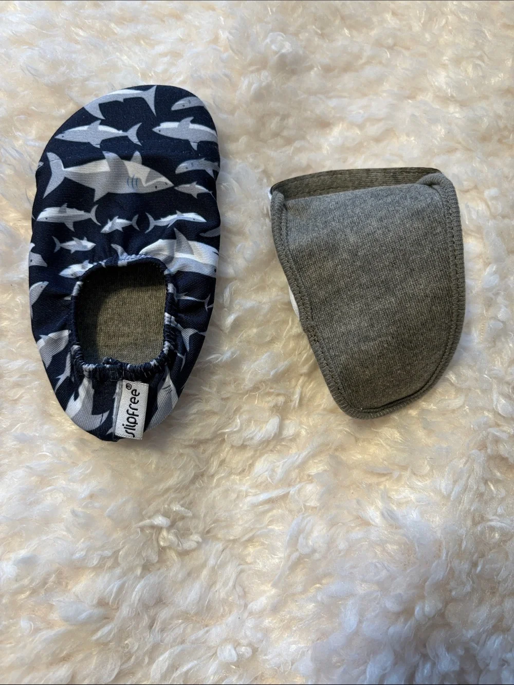 Slipfree l Navy Shark Print Aqua Socks Baby Water Shoes Infant